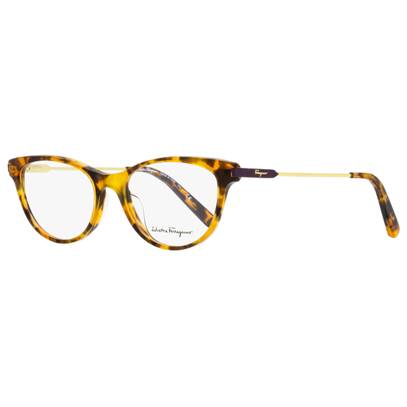 Salvatore Ferragamo Cat Eye Eyeglasses SF2852 638 Rust Havana/Gold 52mm 2852 - Picture 1 of 2